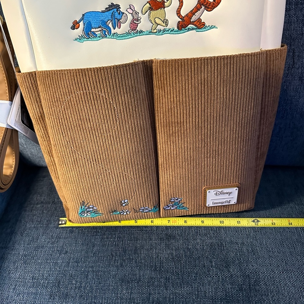 Loungefly Winnie the Pooh Corduroy Strolling Tote - Cream & Brown - Picture 6 of 6
